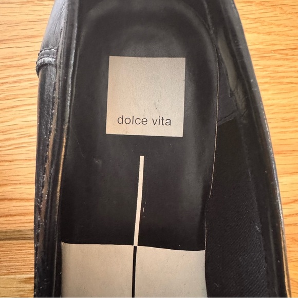 Dolce Vita Black Loafers with Gold Buckle - Picture 9 of 12